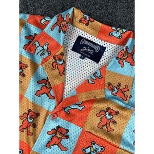 Grateful Dead x Section 119 Shirt Mens Large Mesh Camp Collar Music Rock Band